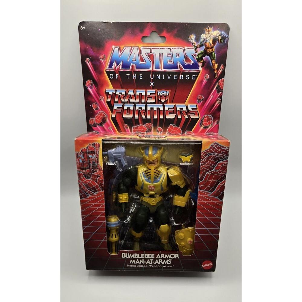 Mattel Masters of the Universe x Transformers Man-At-Arms Bumblebee Action Figu…